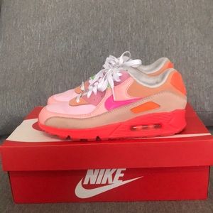 Nike Air Max 90 Bright Crimson Pure Platinum Sneakers CT3449 600